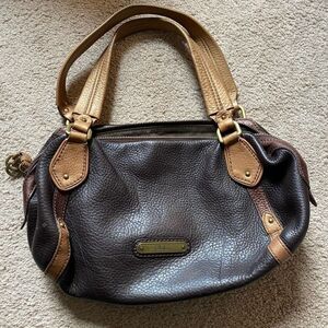 Cole haan brown tan leather barrel bag
